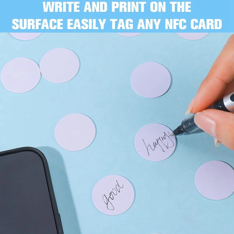 Top Deals NFC Tagsntag 215 NFC Sticker Chip Round NFC Tag Rewritable NFC Card Sticky Back NFC Enabled Cell Phone Device
