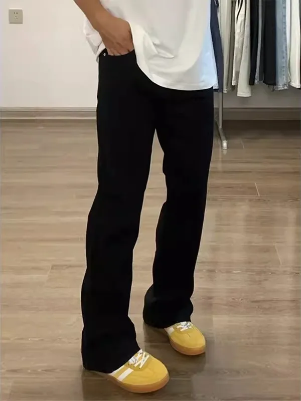 

Мужские джинсы Waed Bla в стиле ретро, американские, уличные, весенне-осенние, новые, зауженные, прямые, слегка расклешенные, длинные брюки