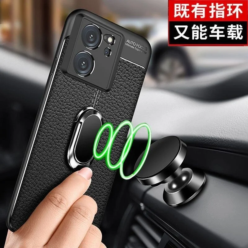 Magnetic Case For Xiaomi Mi 13T Pro Case Holder Ring Phone Cover Luxury TPU Soft Silicone Protection Shell Shockproof Bumper
