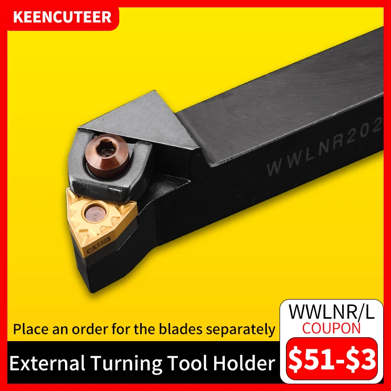 WWLNR 2020 WWLNR 2525 WWLNR 3232 Portautensili per tornitura esterna WNMG Inserti in metallo duro WWLNR Tornio Bar Set di utensili da taglio CNC