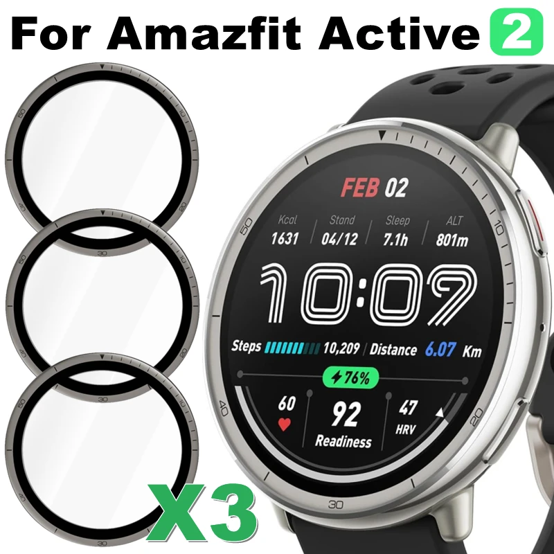 

1/3 шт. закаленное стекло для Huami Amazfit Active 2 со шкалой, защита от царапин HD, защитная пленка для экрана Amazfit Active2