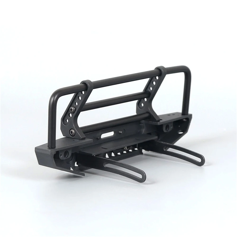 Paraurti anteriore in metallo con luce a LED per 1/10 RC Crawler Car Trax Trx4 Trx-4 Defender Bronco Axial SCX10 90046 90047 parti di aggiornamento