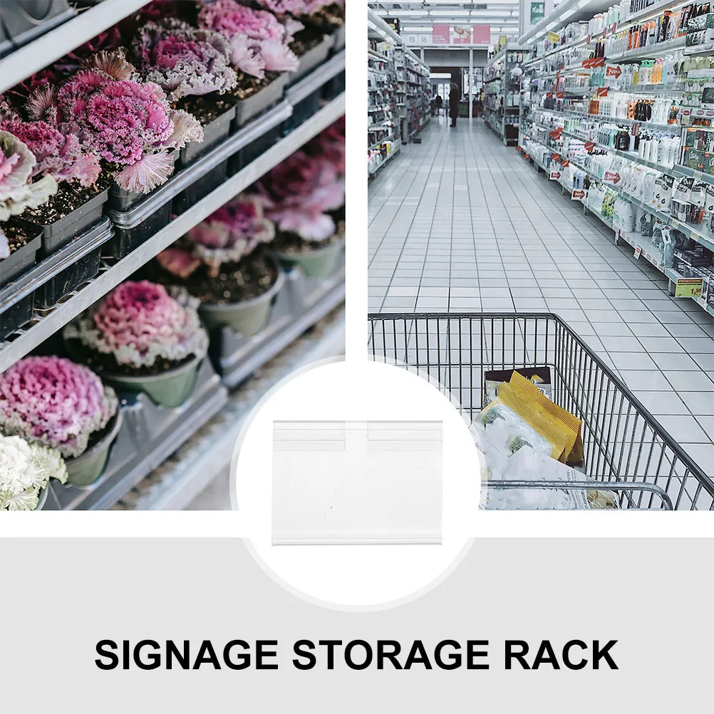 100Pcs Shelf Label Holders Clear Price Card Holders for Supermarket Retail Store Sign Display Stand Multi Functional Easy
