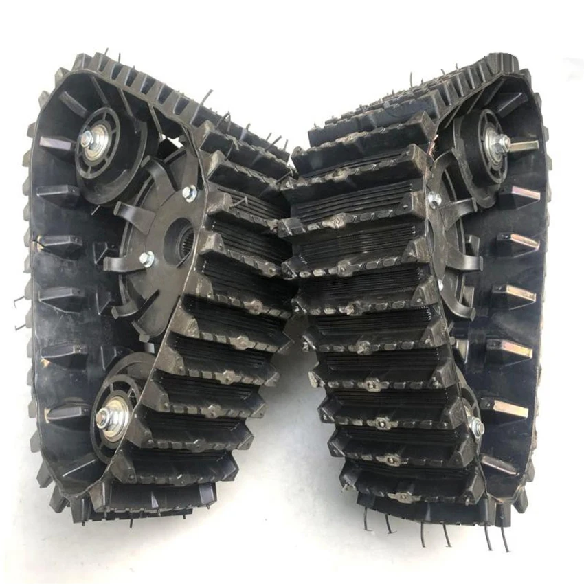 1 Pair Snowmobile Rear Wheel Rubber Track Four Wheeled Kart Rear Wheel Track Sled Car Rear Track Ski Wheel ATV Snow Tracks Kit
