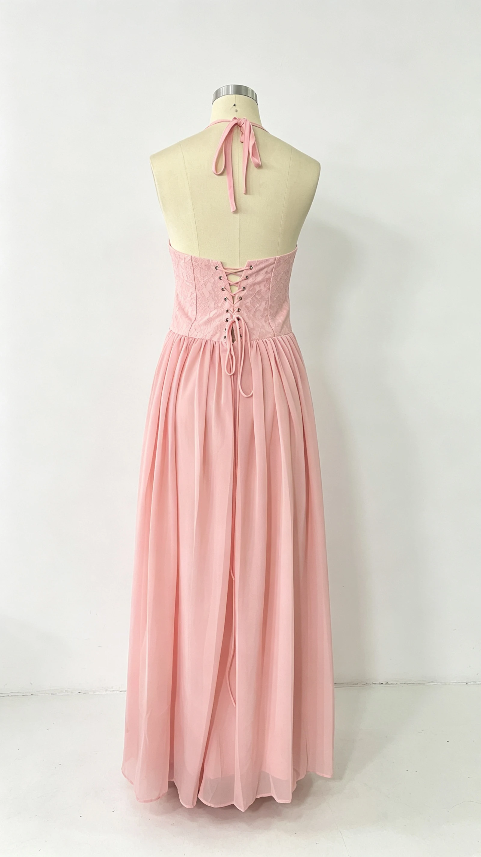 Elegant Lace Patchwork Corset Long Dress Women Halter Backless Bandage Slim Maxi Dress 2026 New Wedding Guest Evening Party Gown