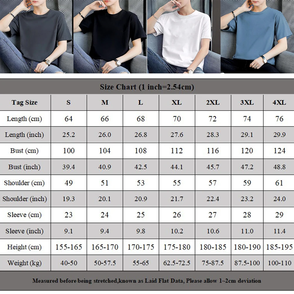 Camiseta sólida de manga curta masculina, Daily Oversized Tops, camiseta versátil, verão