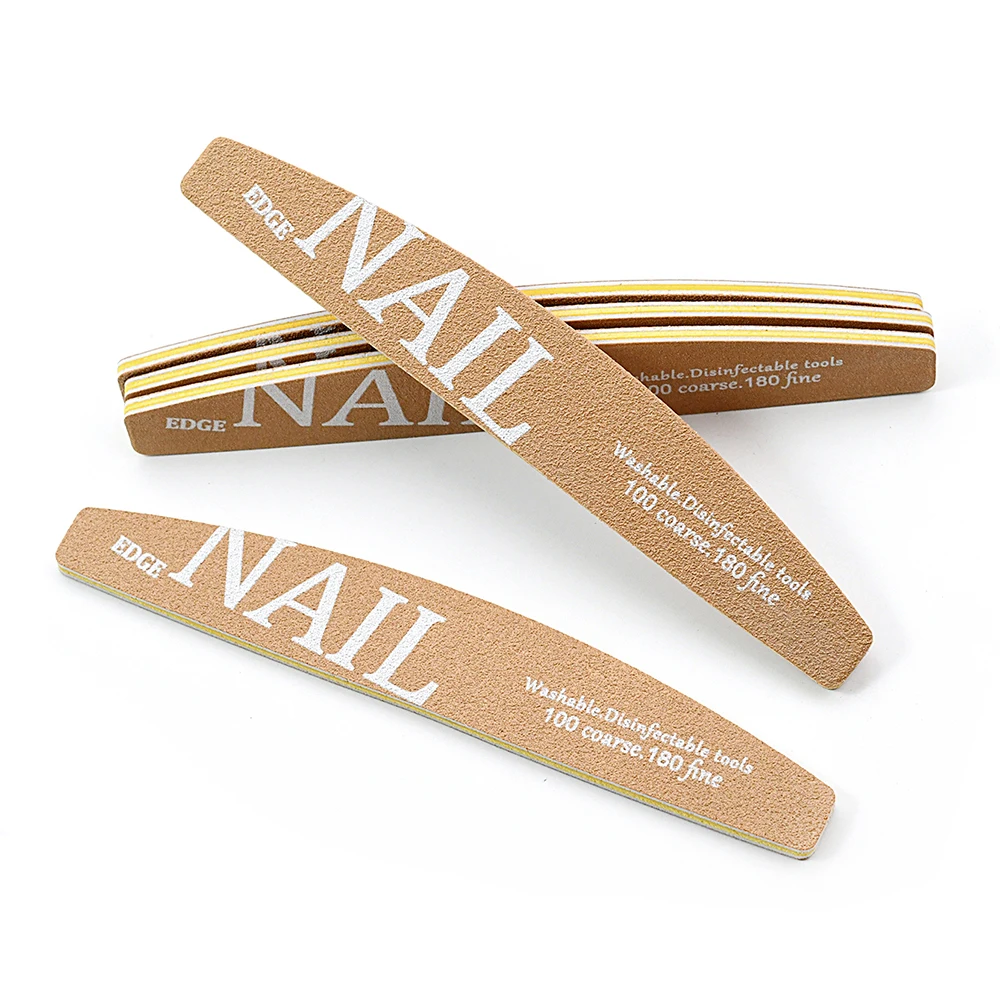 

10Pcs Nail Files 100 180 Grit Double Sides Professional Reusable Washable Nail File Emery Boards Manicure Tool for Acrylic Nails