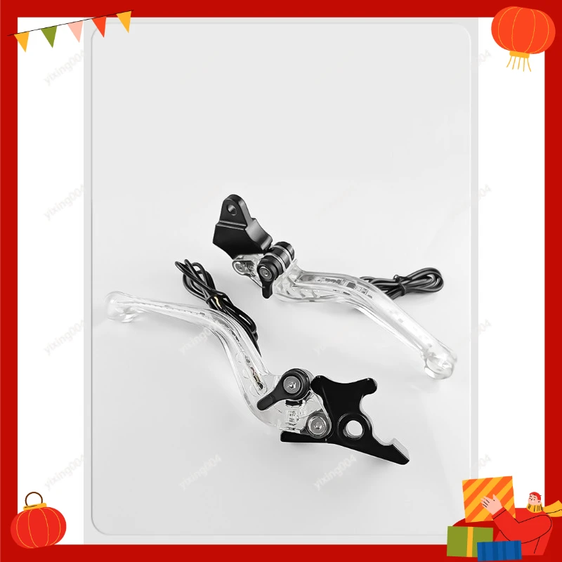 LED Light Brake Clutch Lever, Turn Signal Horn Handle for Front Rear Disc Drum Brake Motorcycle
