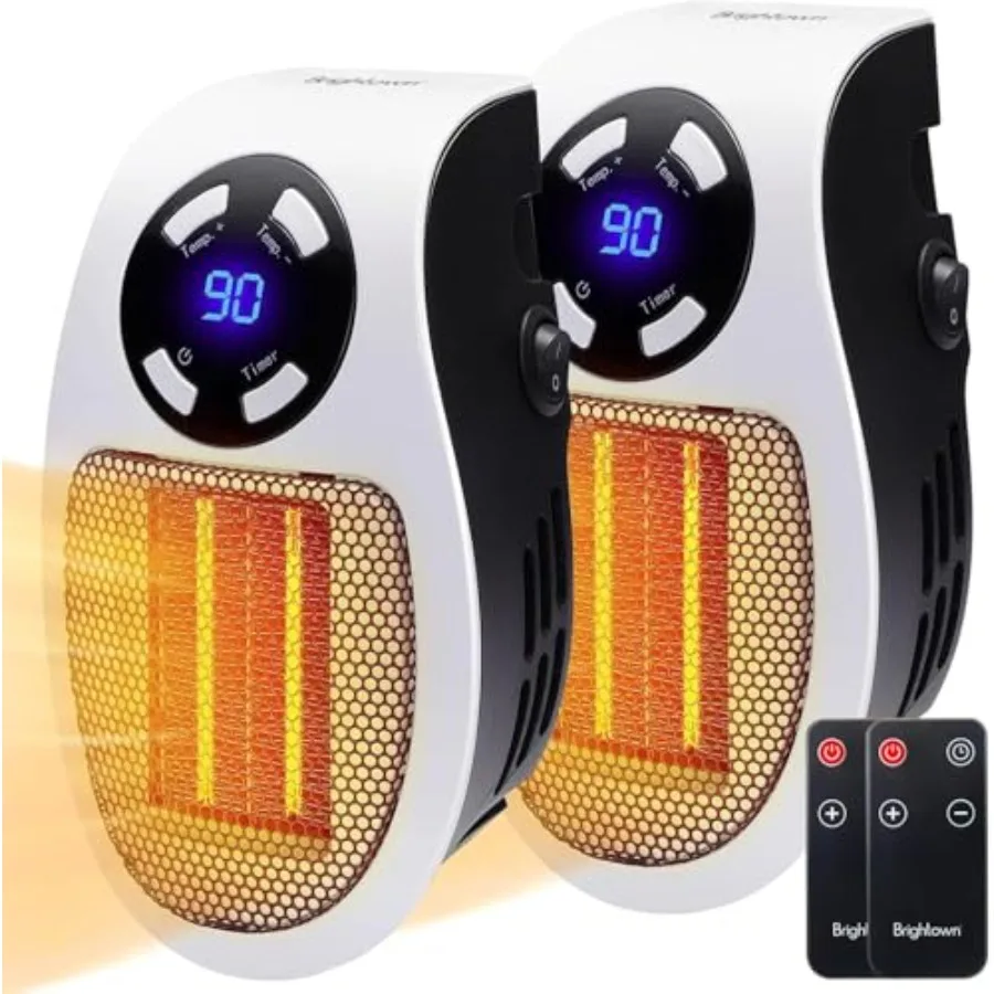

Wall Plug In Heater 450W Portable Outlet Heater with Remote Clear LED Display s for Indoor Use with Adjustable Thermostat and 1