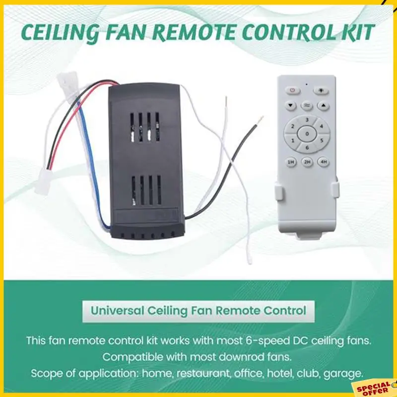 A24p universal de baixa tensão 50w dc ventilador luz driver controlador ventilador teto kit controle remoto temporização de 6 velocidades