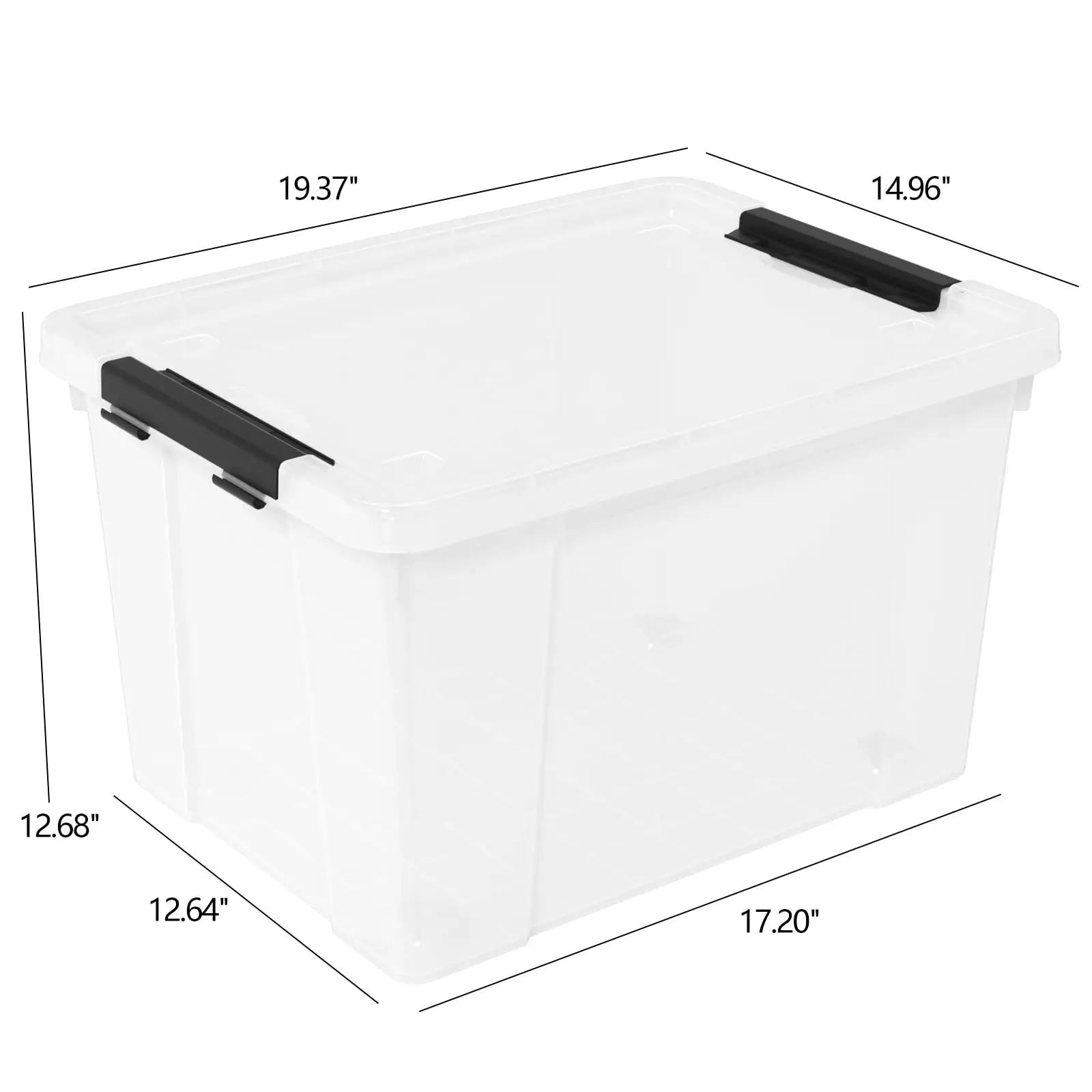 4 Pack 23 L Clear Plastic Storage Bins With Wheels, Stackable Rolling Storage Containers With Lids And Latches, See Through Organization Boxes For Bedroom, Closet, Garage, Office, Clear