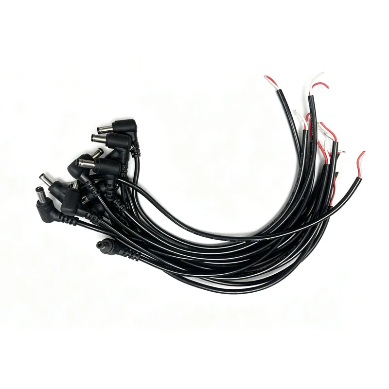 100pcs DC Power Plug Single Male 5.5*2.5mm / 5.5x2.5mm with Power Cable Cord Around 30cm 3A 4A Copper Wire Core High Quality