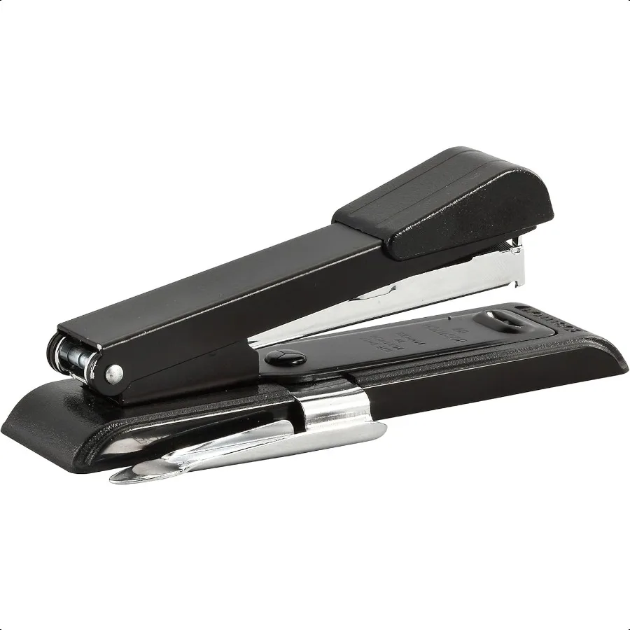 B8 PowerCrown Reise-Desktop-Hefter, 30-Blatt-Kapazität, langlebiges Metall, Schwarz.