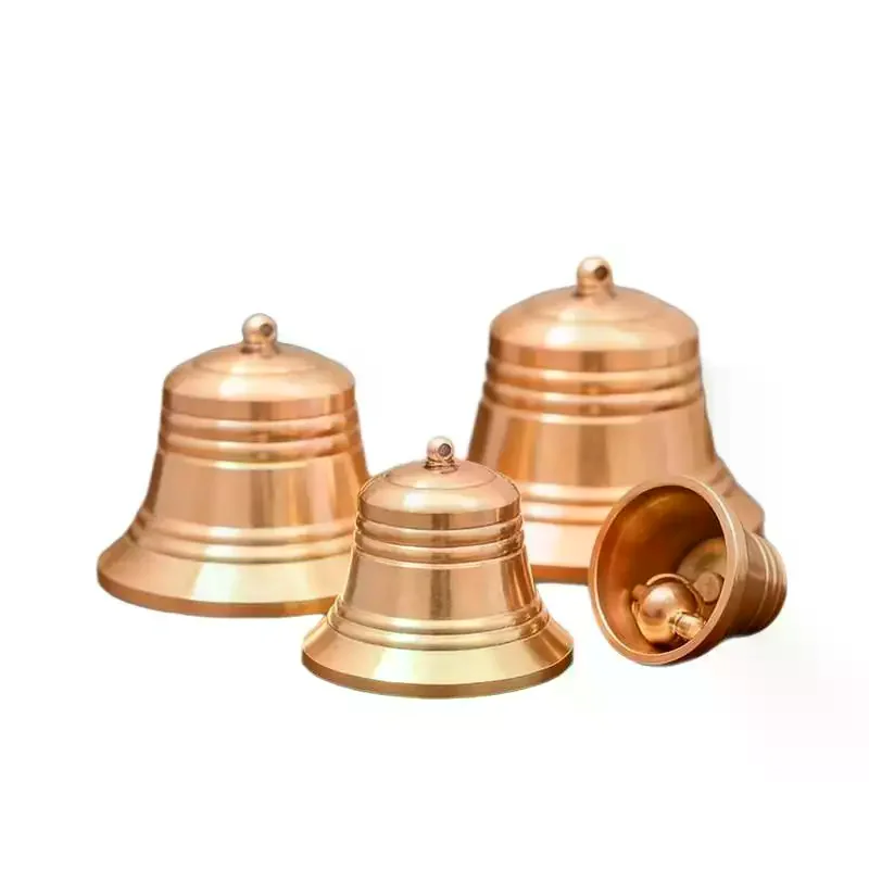 Traditional Chinese Knot Lucky Wind Bell Handcrafted Brass Copper Bell Pendant for Balcony Patio Home Hanging Decoration