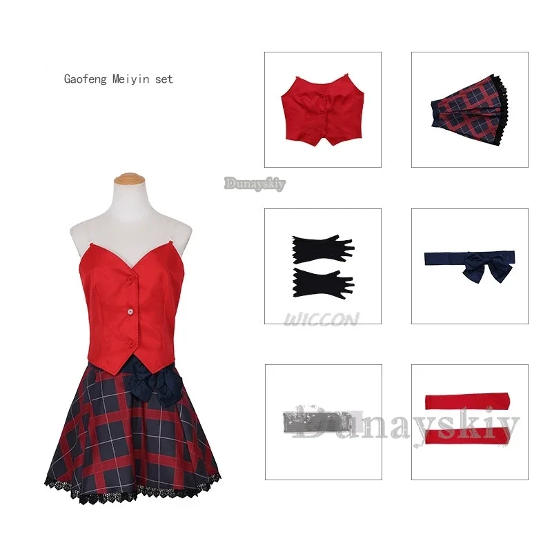 أزياء تنكرية لعبة قوس قزح لايف هارون آيرا أاماميا ريزومو تاكامين ميون كوسبلاي لوليتا فستان مثير موحد إيقاع للنساء حفلة S