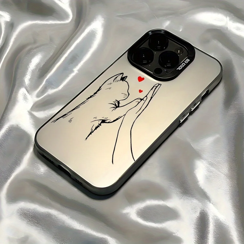 

Cats and Hearts phone case for iPhone 17 16 15 14 13 12 11 Pro/ Max/Plus shock-proof rear cover anti-fingerprint