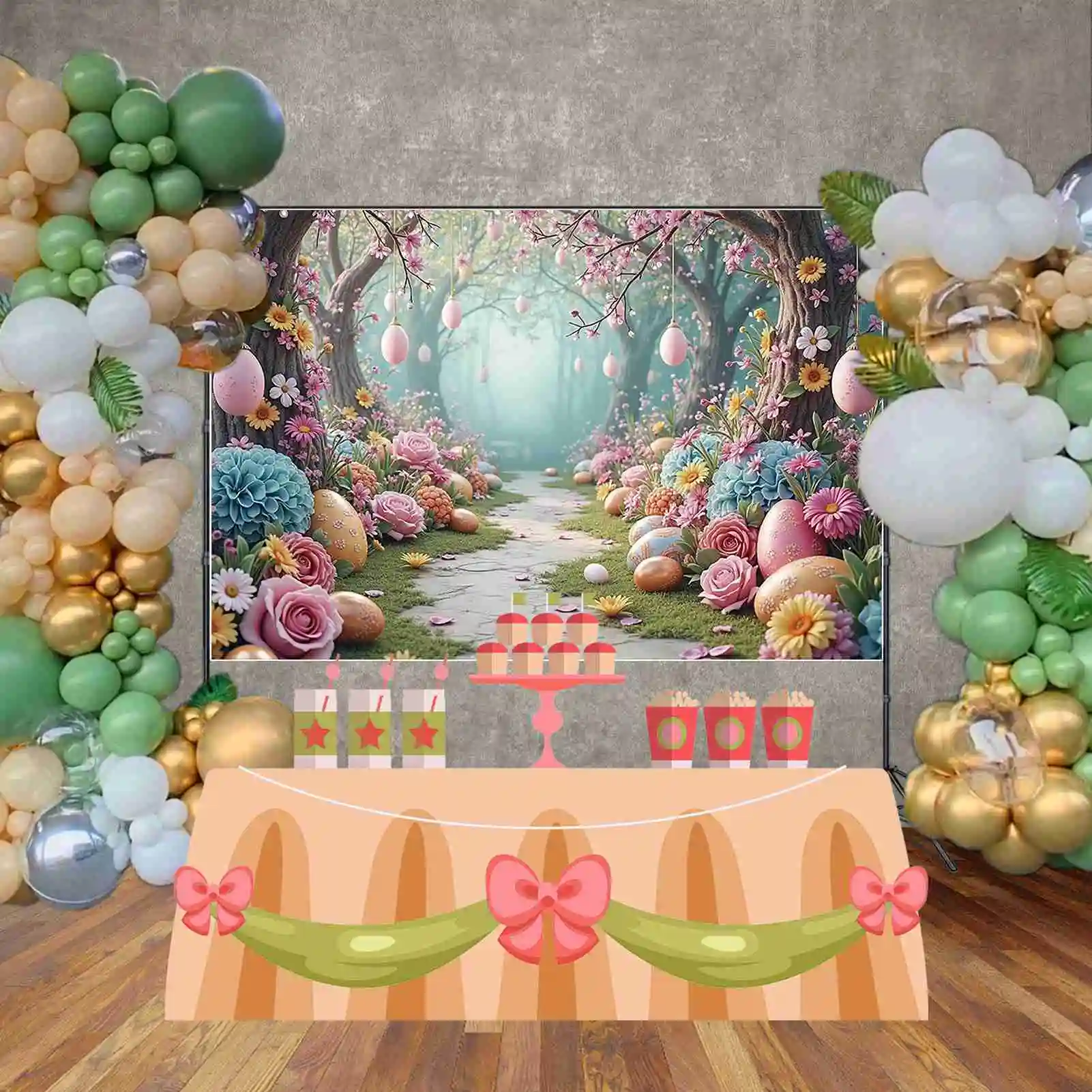 MOON.QG Easter Forest Scenery Photography Backdrops Children Party Decoration Photozone Background 2025 Studio Photobooth Props