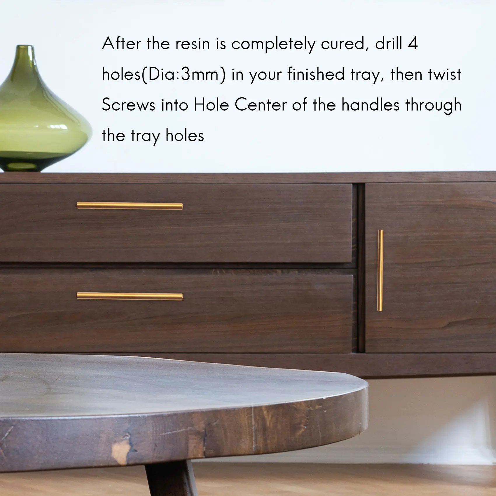 BISM1 4 STKS Gouden Handgrepen Hars Dienblad Mallen Handgrepen Epoxy Dienblad Handgrepen Hardware Roestvrij Staal voor Siliconen Dienblad Handgrepen