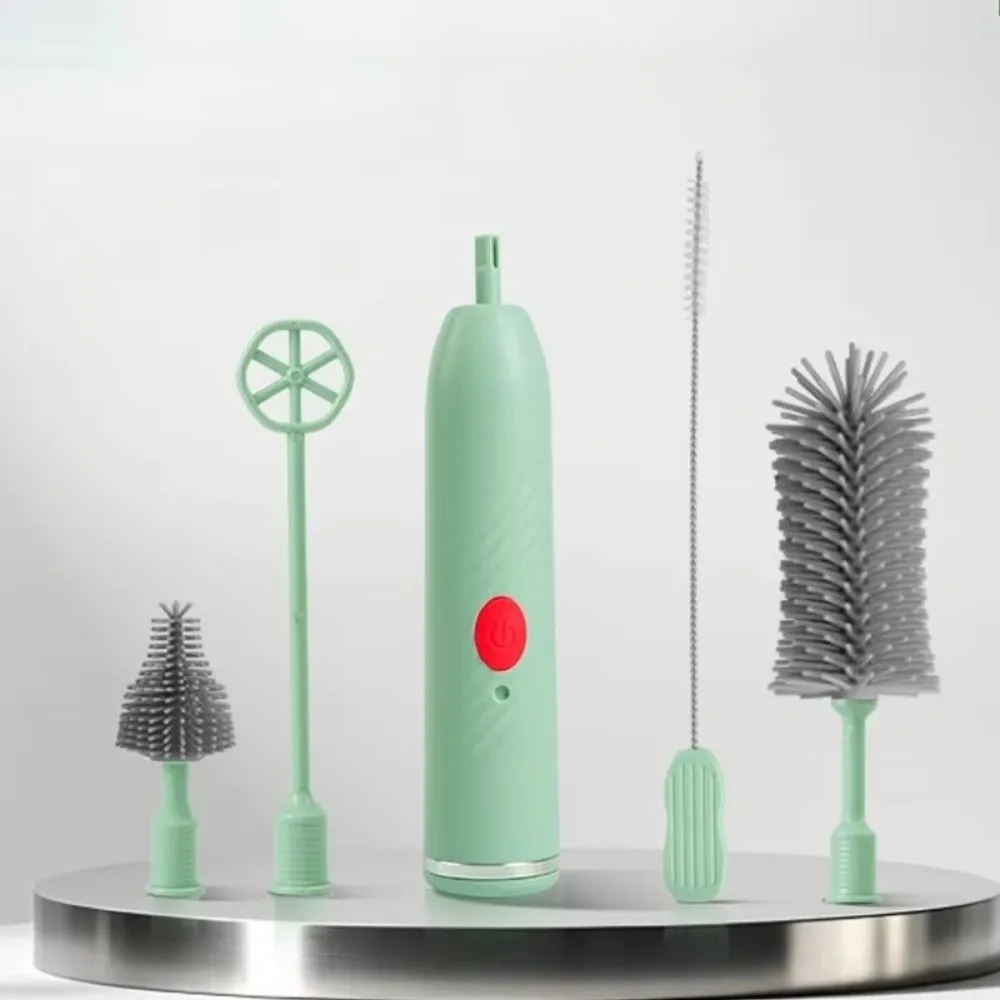 6in1 Baby Bottle Cleaner Brush 2 Gears 360° Rotating Cleaning Brush Wireless UV Disinfection Electric Bottle Brush