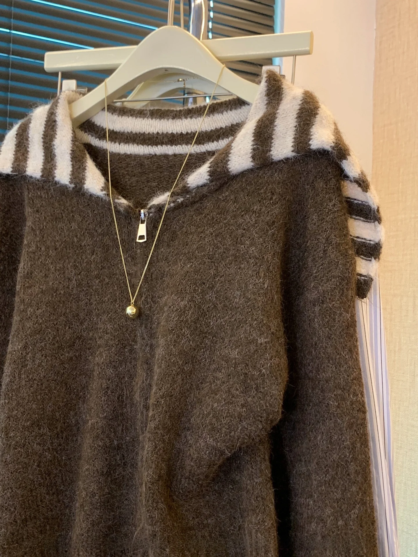 Double Zipper Knitted Sweater Casual Thiened Korean Sle Commute Top Women Winter Leisure Lazy Feeling Open Cardigan