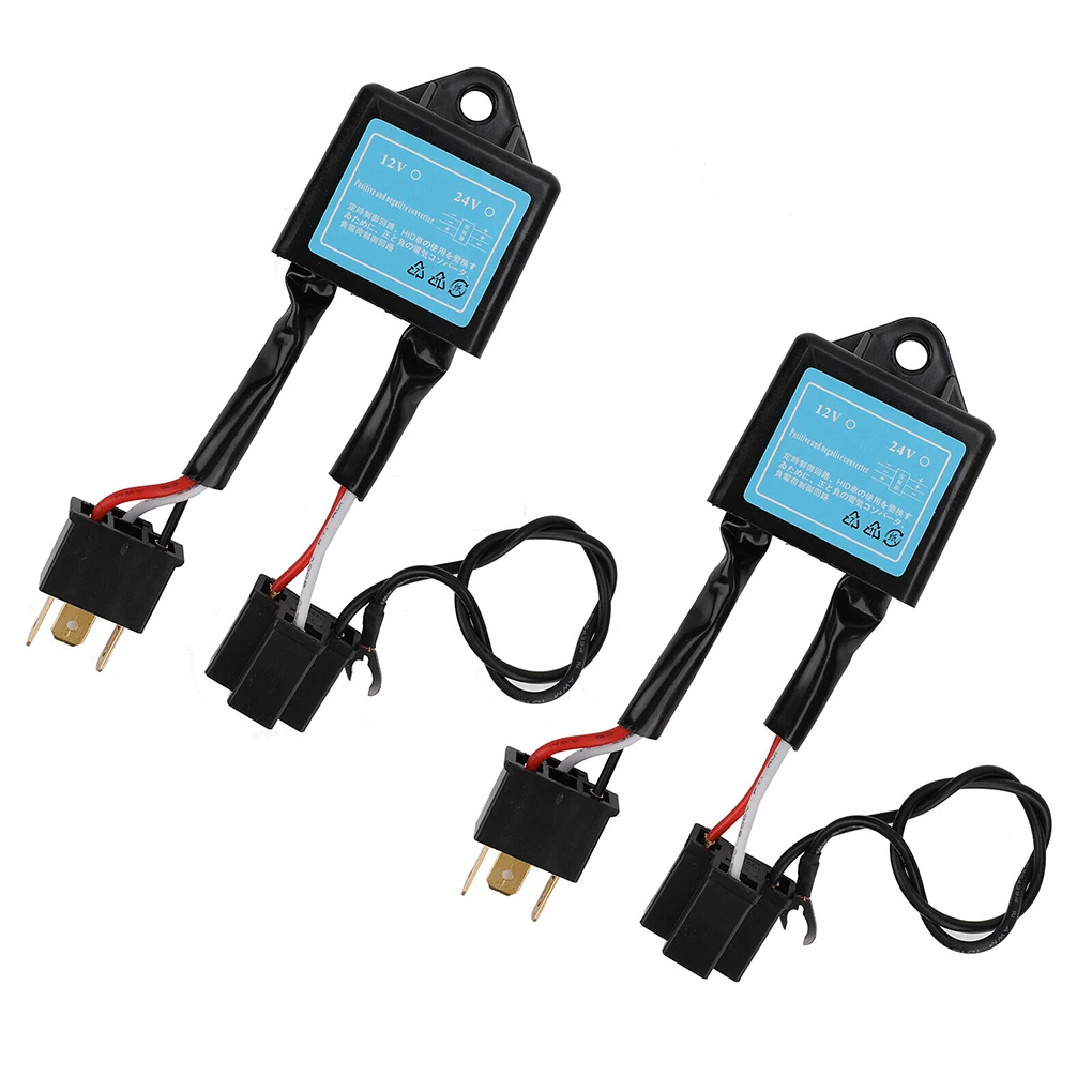 2Pcs H4 Reversed Polarity Converter Professional Lightweight Switch Harness Adapter Car Accessories Xenon Lamp