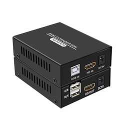 KVM Extender 60M 1080P HDMI-kompatybilny przez cat5e/6 Ethernet RJ45 przewód LAN USB-A klawiatura mysz KVM Video Extend TX RX Adapter