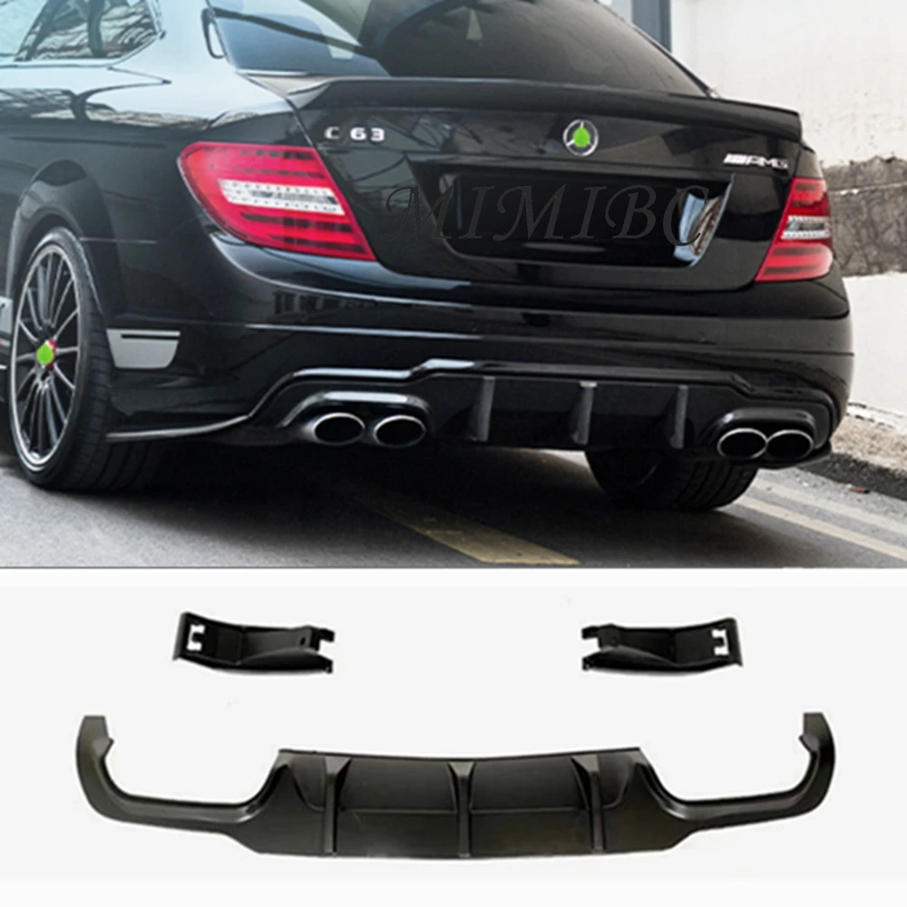 

W204 AMG Rear Bumper Diffuser Lip FOR Mercedes Benz C Class W204 C204 Glossy black C63 Coupe Rear Splitters Guard 2012-2014