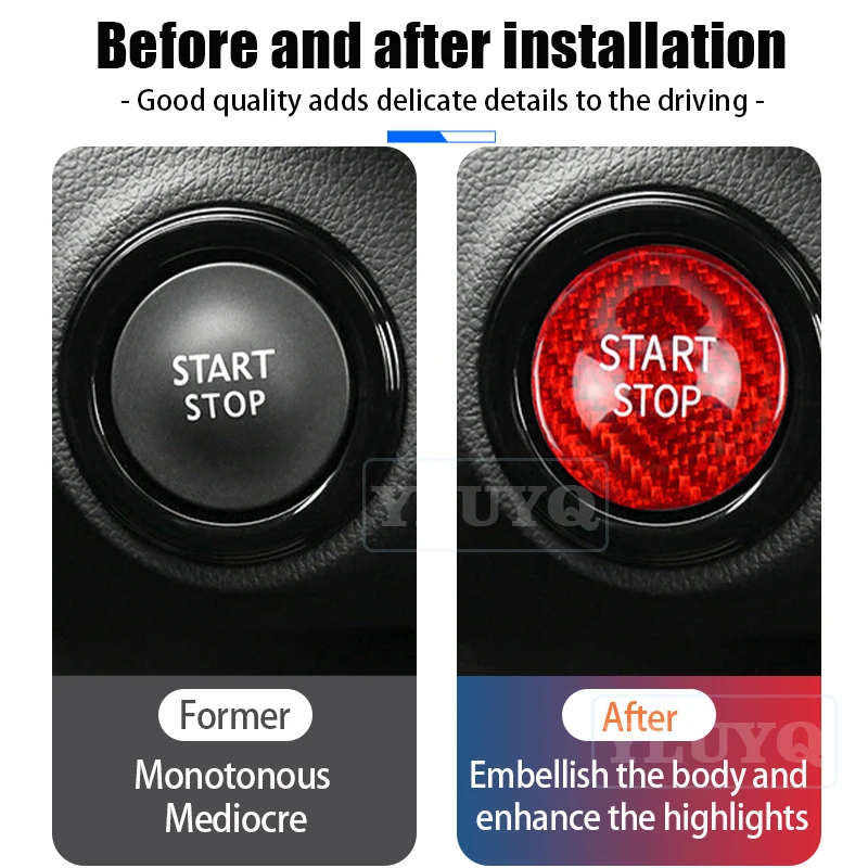 Carbon Fiber Sticker for Renault Koleo Clio/Espace Accessories Interior Trim Car Engine Start Stop OFF Button CAR Accessories