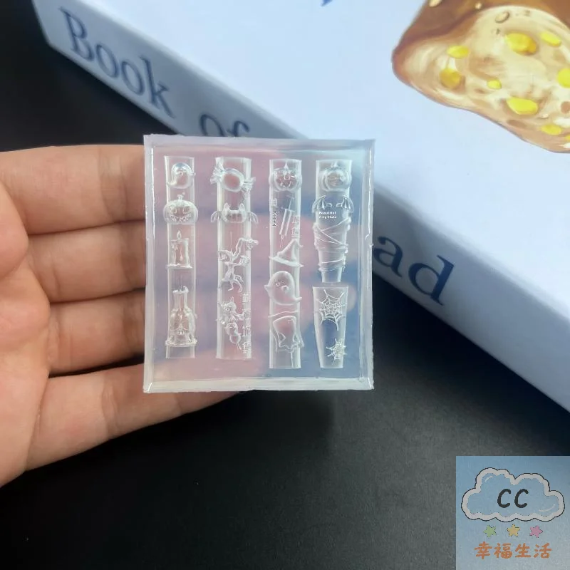 جديد 3D هالوين مسمار الفن العفن، سيليكون اليقطين الجمجمة الخفافيش شبح العنكبوت قالب الويب، DIY مانيكير تصميم أداة للأظافر مخيف