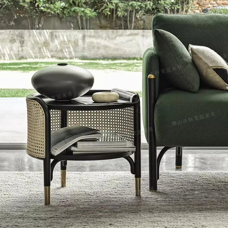 Nordic side several solid wood coffee table B & B small round several double-layer living room small side several household