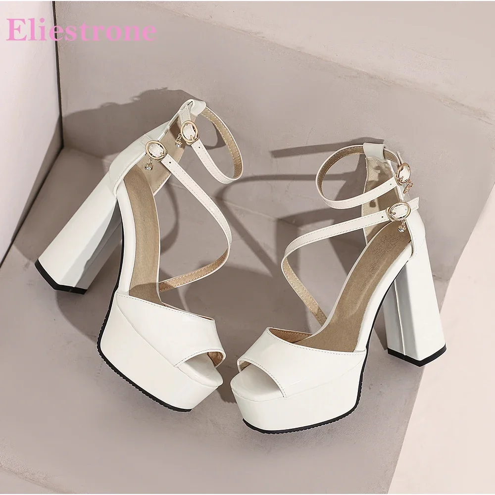 

New Summer Elegant White Black Women Gladitaor Sandals Fashion High Heels Office Lady Nude Shoes Plus Big Size 12 43 48 50