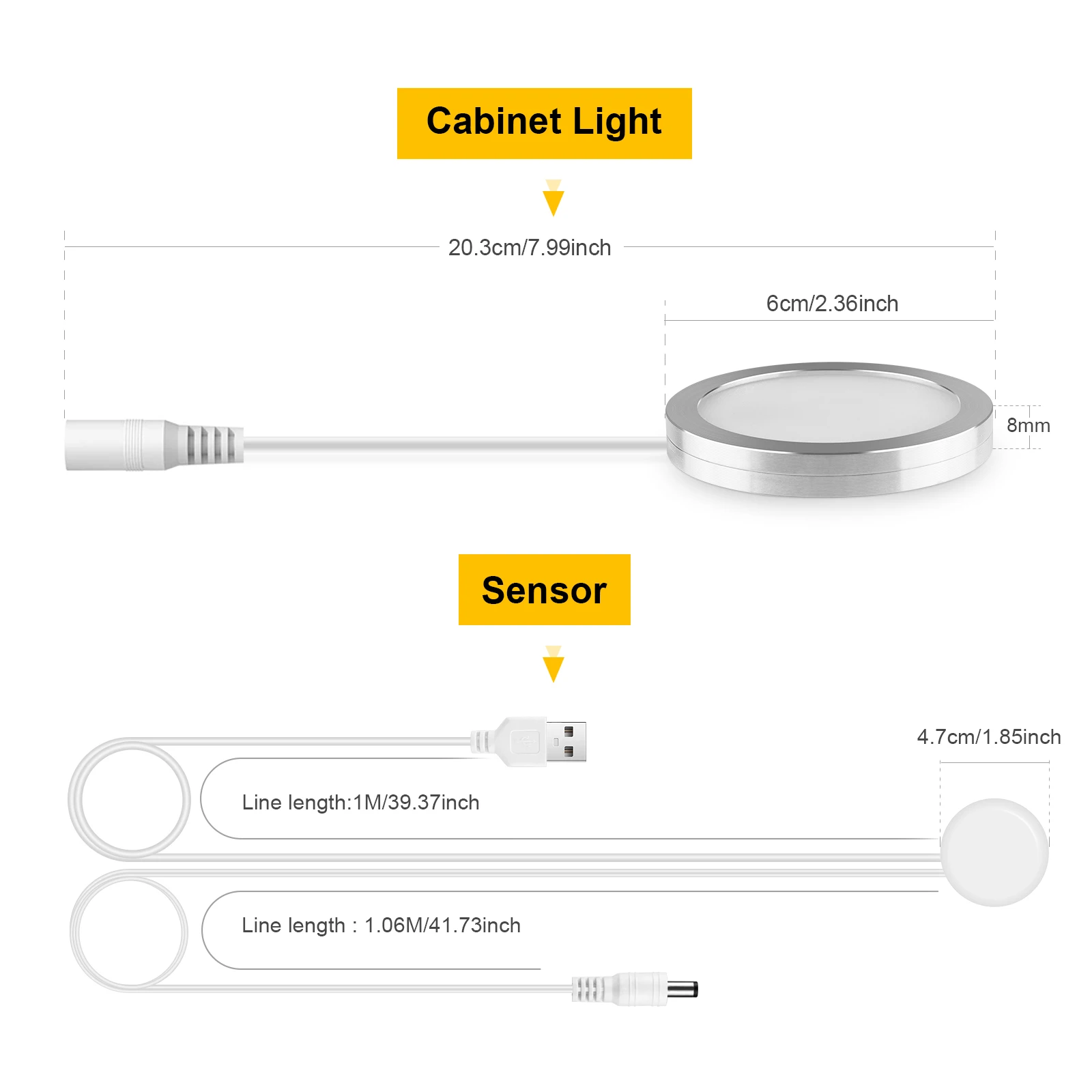 5V USB Ściemnialna lampka LED do szafki z dotykowym i ręcznym ściemniaczem do półki kuchennej Oświetlenie dekoracyjne szafy