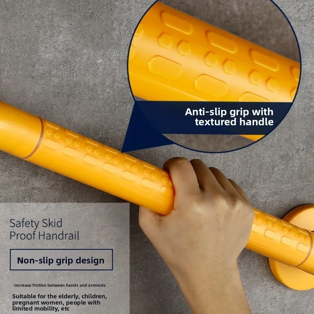 

Stainless Steel Bathroom Handrail Anti-Slip Granules Thicken Bathroom Balance Bars Balance Support with Illuminated Ring