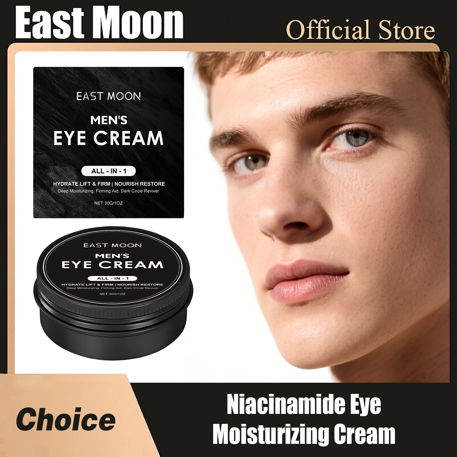 

East Moon Niacinamide Eye Moisturizing Cream Remove Bags Nourish Dry Fine Lines Anti Puffiness For Crow Feet Eye Firming Creams