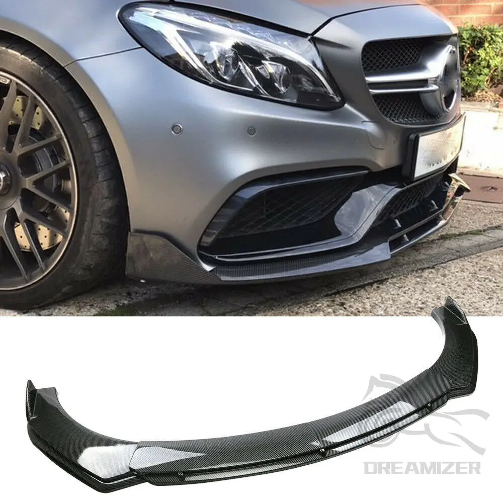 

4PCS Universal Car Front Bumper Lip Body Kit Spoiler Splitter Carbon Fiber Bumper Canard Lip Splitter For BWM Sedan