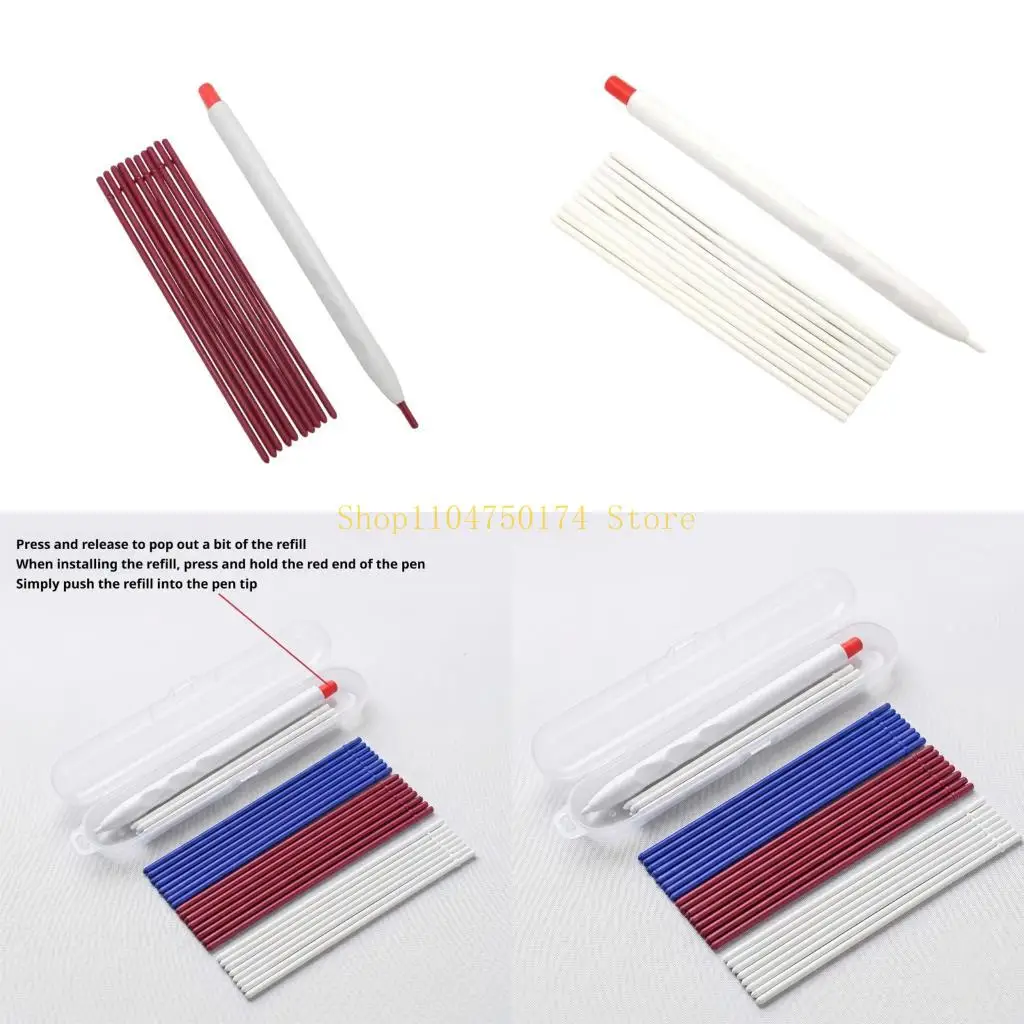 Fabric Cutting Guide Marker Set with 10 Inserts Sewing Chalk Pen for Dressmaking Top Sale