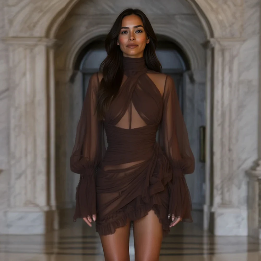 

Customized Hot Choc Mini Dress Evening Dresses Short Sexy Party Dress for Cocktail Illusion Formal Prom Gowns for Women 2026