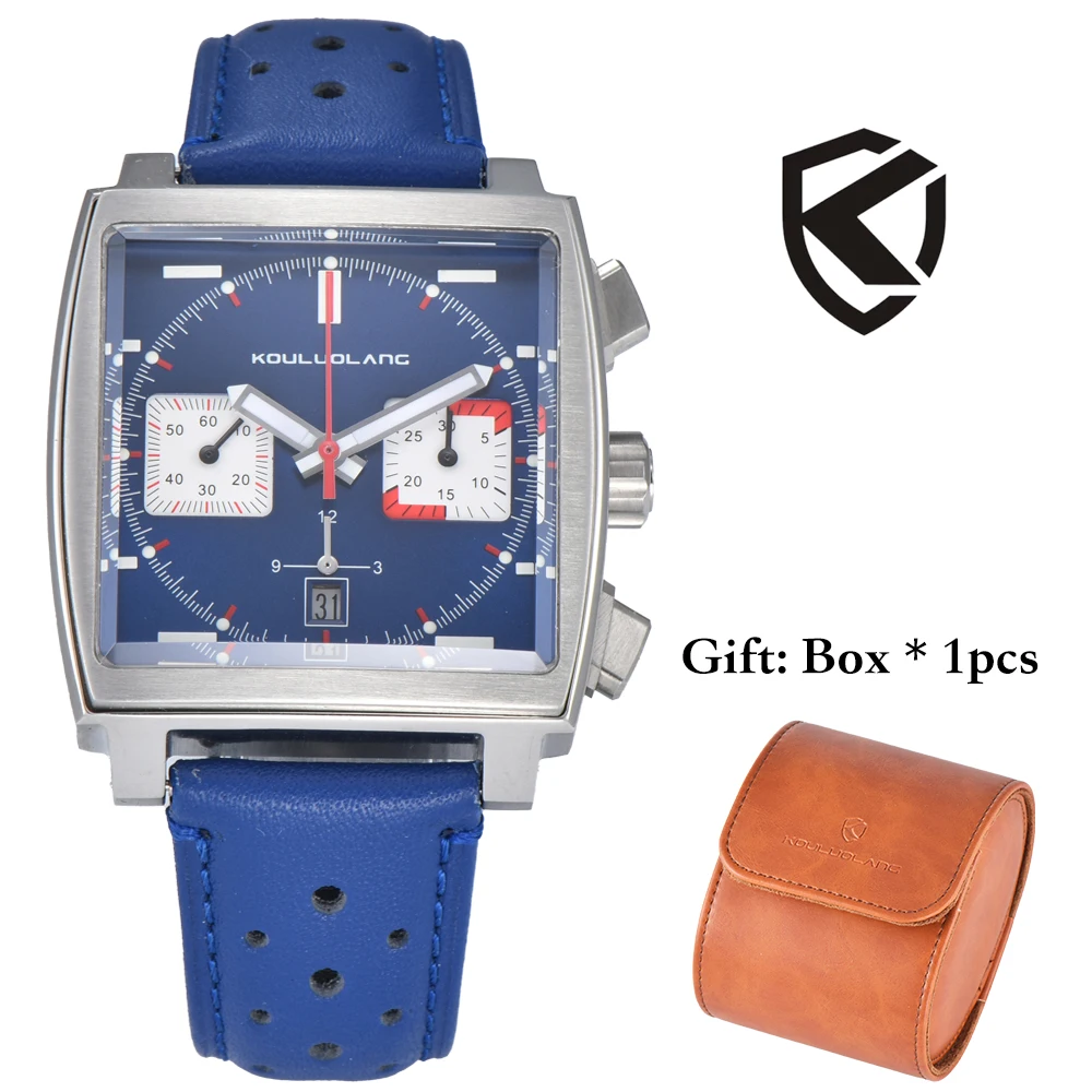 

KOULUOLANG 40*40mm Watch 7750 Movement Multifunction Automatic（Gift Leather Box）