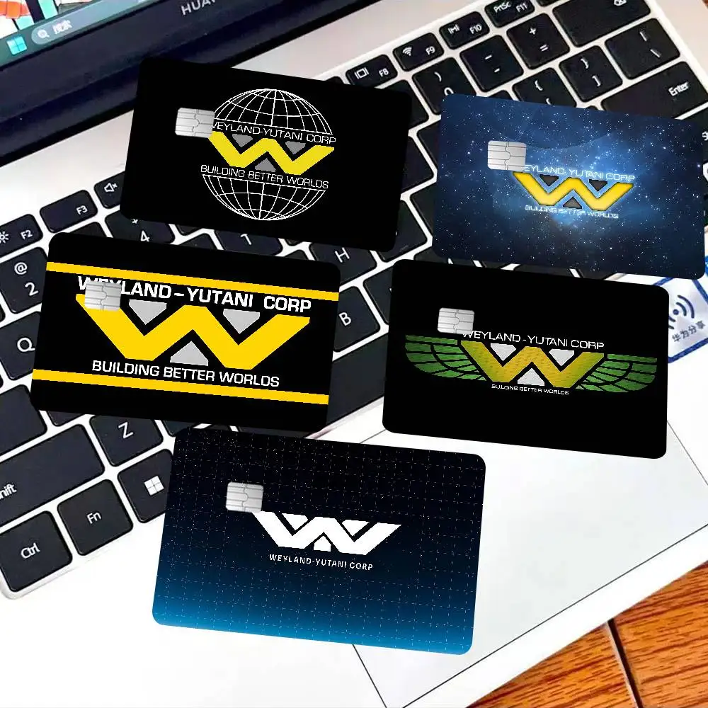 A-Weylands-yutani Shiny Laser Credit Card Skin Stickers No Adhesive Residue Water Proof for VISA Credit Card Subway Access Card