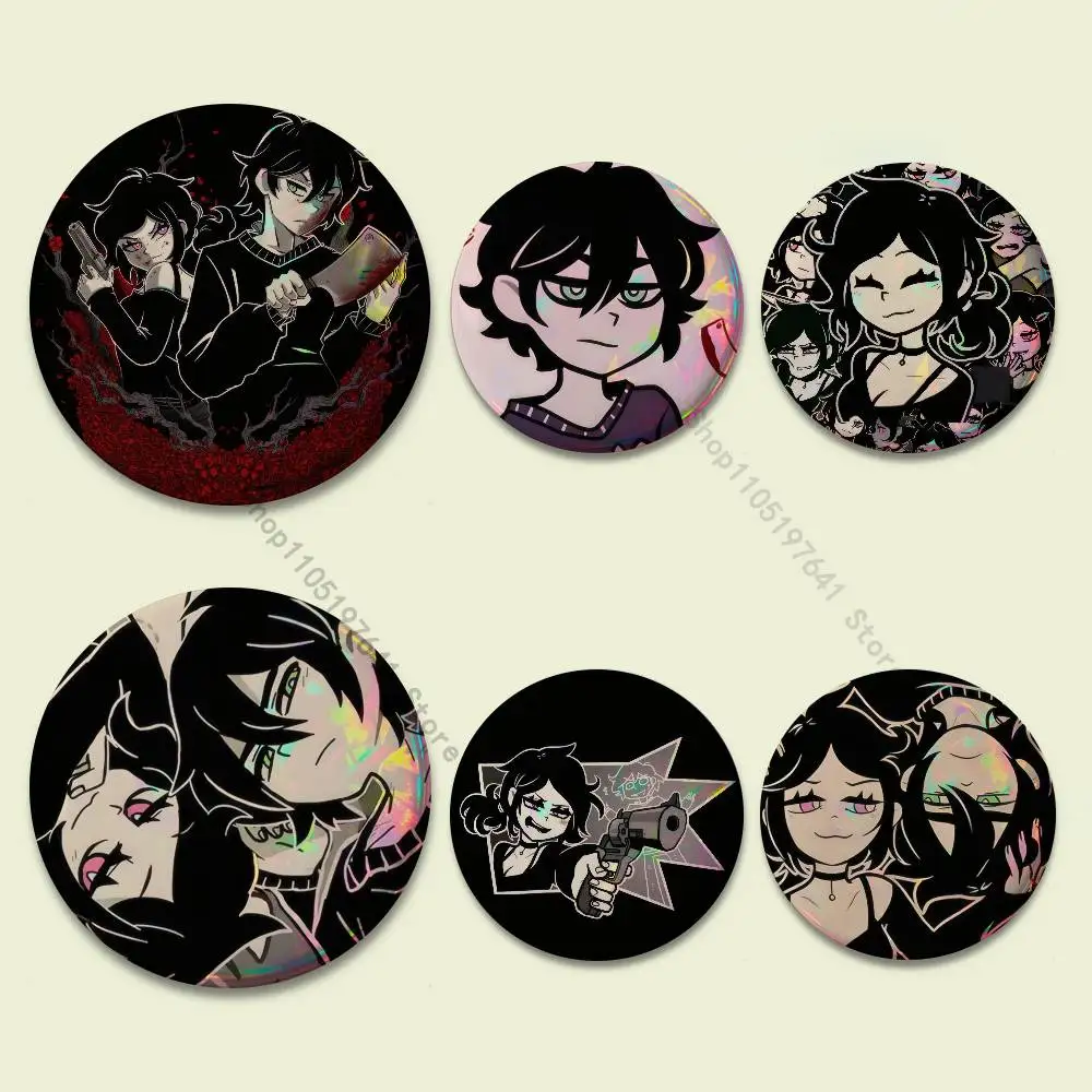 Ashley Graves Leyley Coffin Badges Button Round Creative Pin Brooch Badge Bag Decor Accessories Fans Collect Friends Gifts