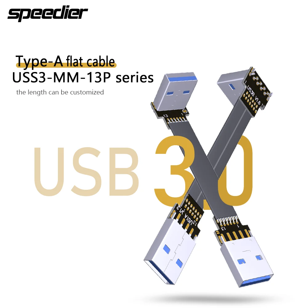 

90 Degree FFC Type-A USB 3.0 Extension Ribbon Cable Slim Flat Soft Flexible FPC for FPV Brushless Handheld Gimbal Monitor Chargi