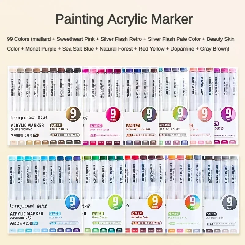 162/9 farbe Acryl Farbe Stifte Pinsel Marker Stift Künstler Rock Malerei Glas Keramik Stoff DIY Karte, Der Kunst Versorgung Schreibwaren