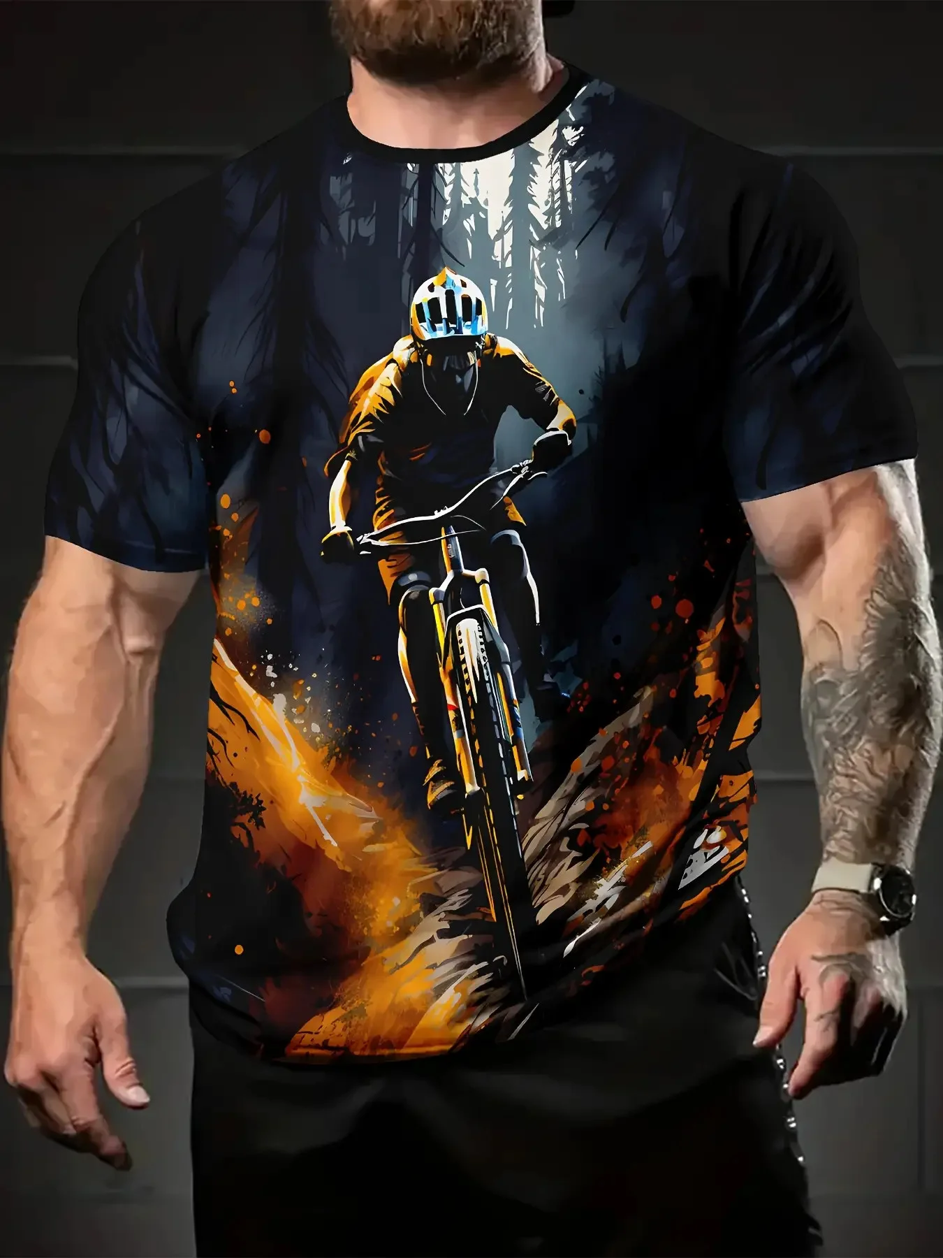Camiseta masculina para mounta - Mountain Biking For Fitness avaliação e preço