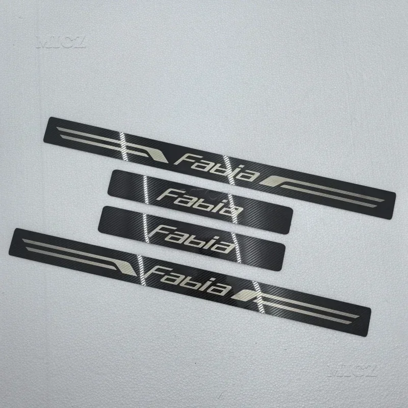 For 2007-2020 SKODA FABIA II III 542 NJ3 4PCS/SET Stainless Steel Car Stickers Auto Door Sill Pedal Welcome Scuff Plate Cover