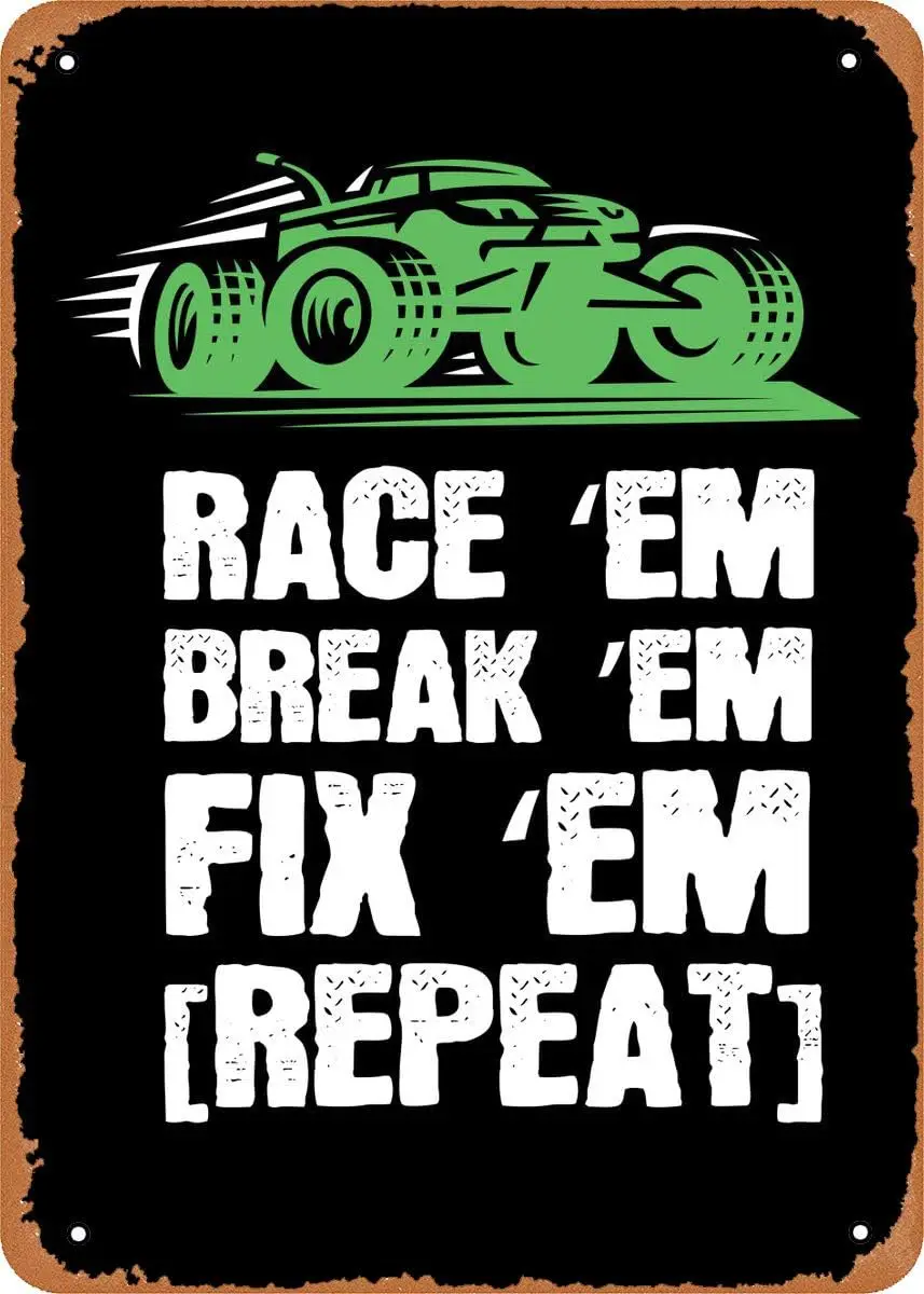 Vintage Look Metal Sign - Rc Car Race Em Brake Model  Tin