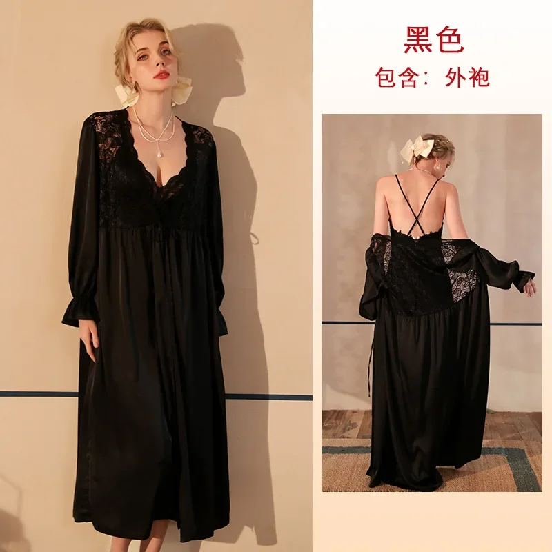 Nightgowns Bathrobes Women's Clothing Homewear Spring Autumn Thin Lace Comfortable Casual Wearable Fashion Breathable Loose Fit