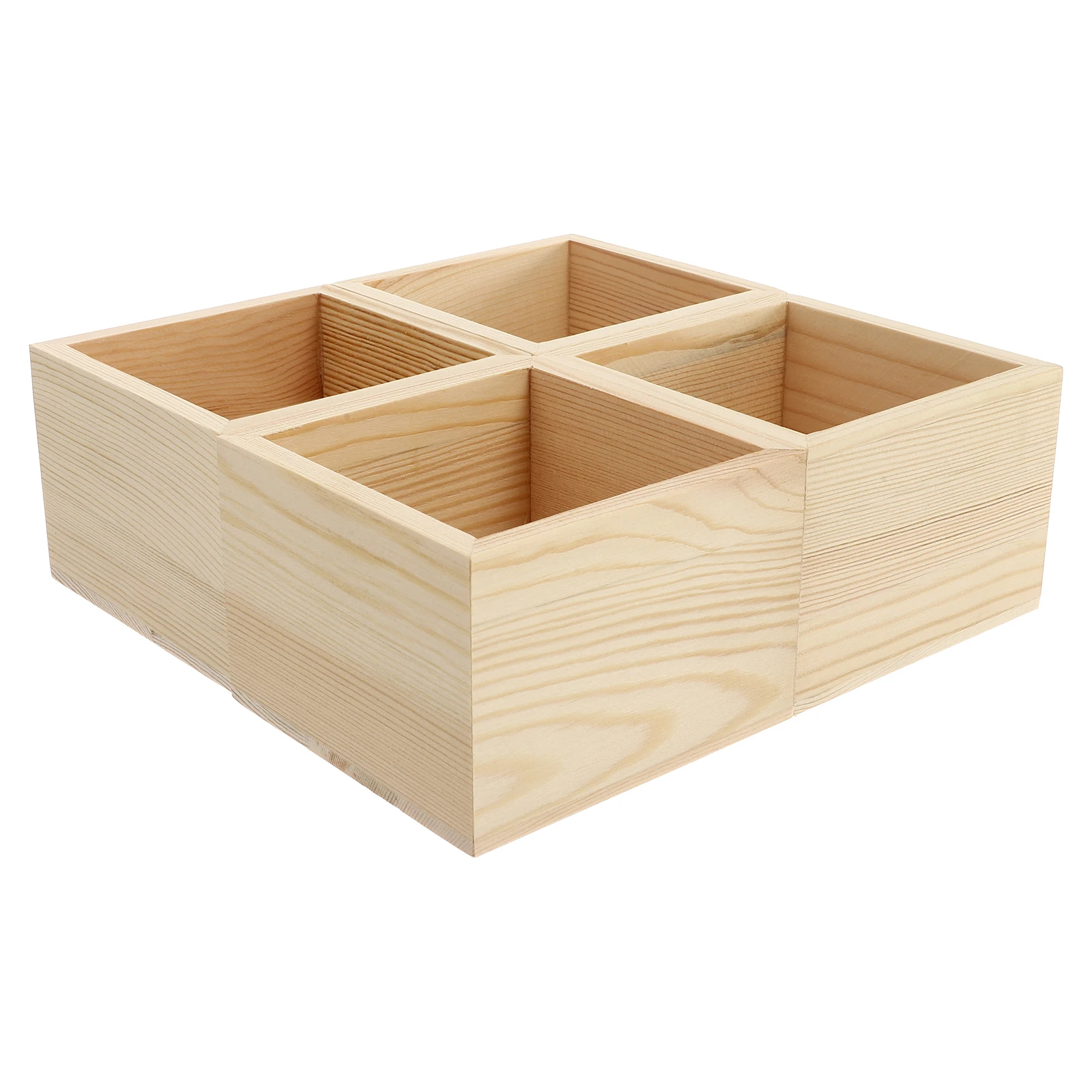 

4pcs Wooden Jewelry Box Diy Gift Packing Storage For Necklaces Bracelets Earrings Watches Brooches Decorative Box Bedroom