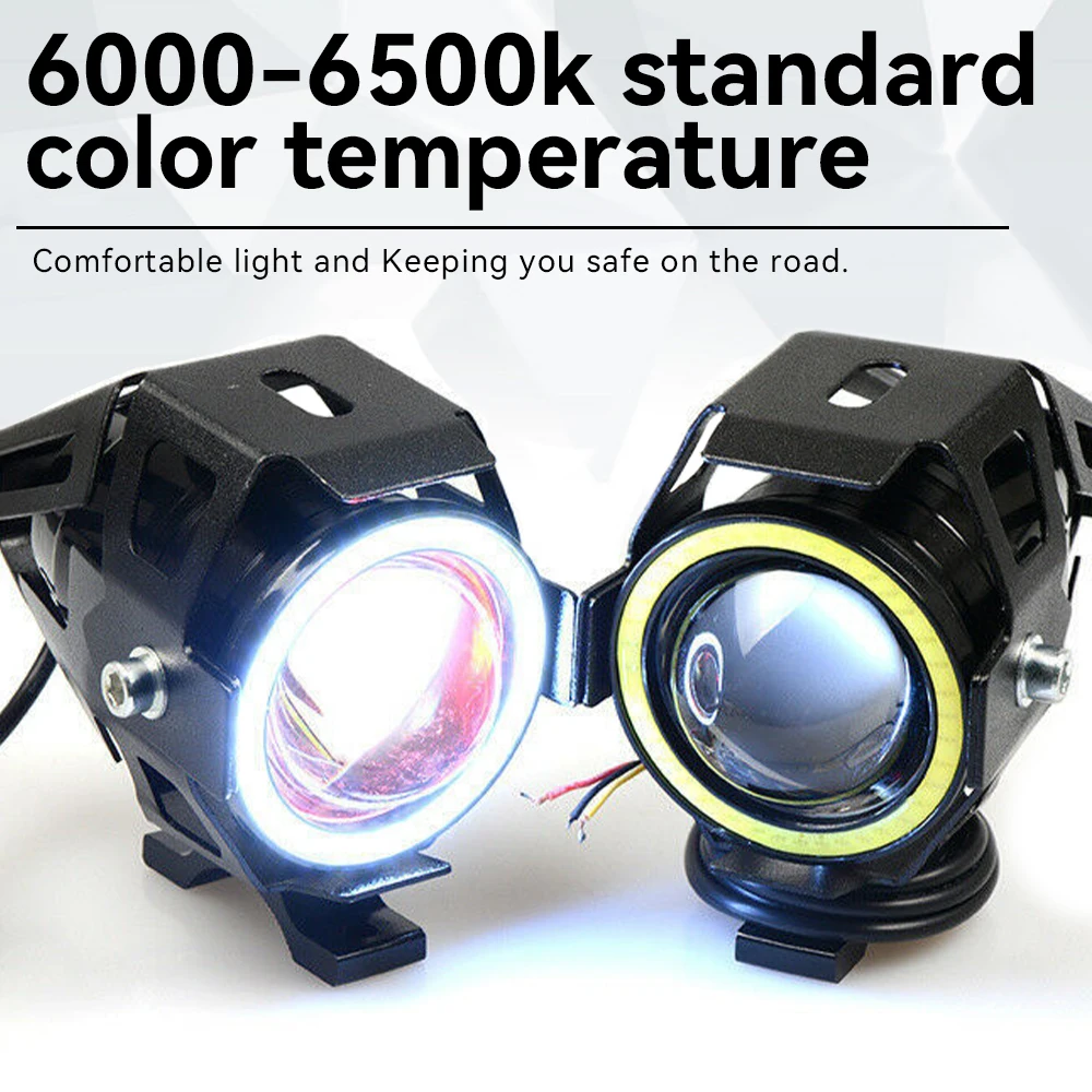 

Motorcycle Headlight Fog Lights Super Bright Abgle Eyes Additional Spotlights Universal Moto Auxiliary U7 Mini LED Driving Lamp