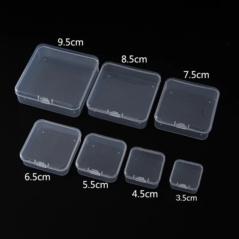 6/12Pcs Set Mini Plastic Box Rectangular Box Storage Translucent Packing Dustproof Durable Strong Jewelry Storage Case Container