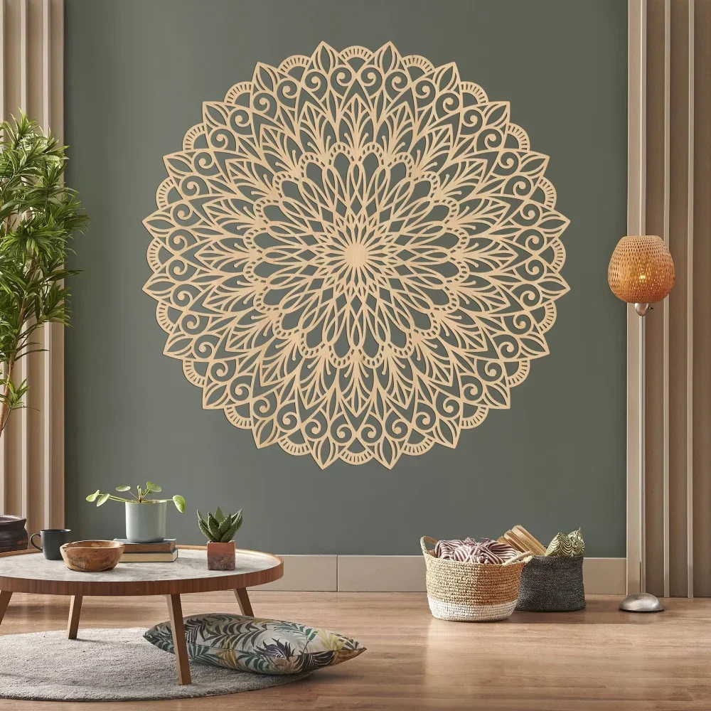 1 szt. Eleganckie produkty metalowe Mandala - zrób swoje unikalne wnętrze z metalową mandalą. Elegancki, grafika ścienna, kwiat, metalowy panel ścienny.